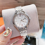 Buy Shop Michael Kors Mindy White Dial Silver Steel Strap Watch For Women - MK7075 USA Online