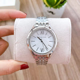 Buy Shop Michael Kors Mindy White Dial Silver Steel Strap Watch For Women - MK7075 USA Online