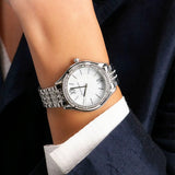 Buy Shop Michael Kors Mindy White Dial Silver Steel Strap Watch For Women - MK7075 USA Online