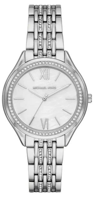 Buy Shop Michael Kors Mindy White Dial Silver Steel Strap Watch For Women - MK7075 USA Online