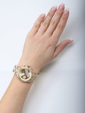 Buy Shop Michael Kors Mini Bradshaw Crystals Gold Dial Gold Steel Strap Watch For Women - MK6494 USA Online
