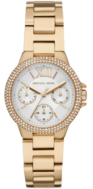 Buy Shop Michael Kors Mini Camille Chronograph White Dial Rose Gold Steel Strap Watch For Women - MK6844 USA Online