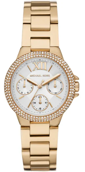 Buy Shop Michael Kors Mini Camille Chronograph White Dial Rose Gold Steel Strap Watch For Women - MK6844 USA Online
