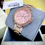 Buy Shop Michael Kors Mini Camille Multifunction Rose Gold Dial Rose Gold Steel Strap Watch For Women - MK7273 USA Online