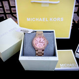 Buy Shop Michael Kors Mini Camille Multifunction Rose Gold Dial Rose Gold Steel Strap Watch For Women - MK7273 USA Online