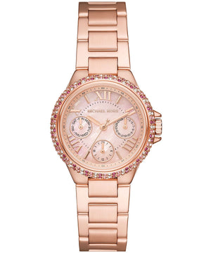 Buy Shop Michael Kors Mini Camille Multifunction Rose Gold Dial Rose Gold Steel Strap Watch For Women - MK7273 USA Online