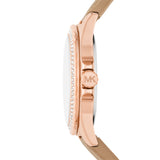 Buy Shop Michael Kors Mini Everest Crystals White Dial Brown Leather Strap Watch for Women - MK4719 USA Online