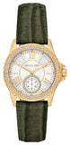 Buy Shop Michael Kors Mini Everest Crystals White Dial Green Leather Strap Watch for Women - MK4720 USA Online