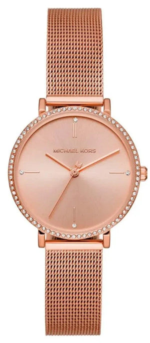 Buy Shop Michael Kors Mini Jayne Crystals Rose Gold Dial Rose Gold Mesh Strap Watch for Women - MK7122 USA Online