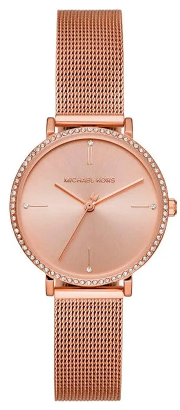Buy Shop Michael Kors Mini Jayne Crystals Rose Gold Dial Rose Gold Mesh Strap Watch for Women - MK7122 USA Online