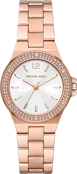 Buy Shop Michael Kors Lennox Three Hand Silver Dial Rose Gold Steel Strap Watch For Women - MK7279 USA Online