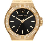Buy Shop Michael Kors Mini Lennox Quartz Black Dial Black Silicone Strap Watch For Women - MK7281 USA Online