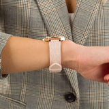 Buy Shop Michael Kors Mini Lennox Three-Hand Rose Gold Dial Pink Silicone Strap Watch For Women - MK7282 USA Online