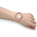Buy Shop Michael Kors Mini Lennox Three-Hand Rose Gold Dial Pink Silicone Strap Watch For Women - MK7282 USA Online