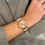 Buy Shop Michael Kors Mini Lennox Three-Hand Rose Gold Dial Pink Silicone Strap Watch For Women - MK7282 USA Online