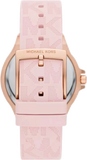 Buy Shop Michael Kors Mini Lennox Three-Hand Rose Gold Dial Pink Silicone Strap Watch For Women - MK7282 USA Online