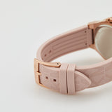 Buy Shop Michael Kors Mini Lennox Three-Hand Rose Gold Dial Pink Silicone Strap Watch For Women - MK7282 USA Online