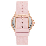 Buy Shop Michael Kors Mini Lennox Three-Hand Rose Gold Dial Pink Silicone Strap Watch For Women - MK7282 USA Online