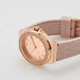 Buy Shop Michael Kors Mini Lennox Three-Hand Rose Gold Dial Pink Silicone Strap Watch For Women - MK7282 USA Online