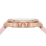 Buy Shop Michael Kors Mini Lennox Three-Hand Rose Gold Dial Pink Silicone Strap Watch For Women - MK7282 USA Online