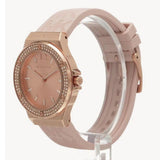 Buy Shop Michael Kors Mini Lennox Three-Hand Rose Gold Dial Pink Silicone Strap Watch For Women - MK7282 USA Online
