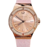Buy Shop Michael Kors Mini Lennox Three-Hand Rose Gold Dial Pink Silicone Strap Watch For Women - MK7282 USA Online