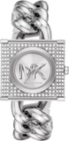 Buy Shop Michael Kors Chain Lock Pave Silver Dial Silver Steel Strap Watch For Women - MK4718 USA Online