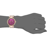 Buy Shop Michael Kors Mini Parker Multi-Function Plum Mother of Pearl Dial Rose Gold Steel Strap Watch For Women - MK6403 USA Online
