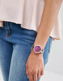 Buy Shop Michael Kors Mini Parker Multi-Function Plum Mother of Pearl Dial Rose Gold Steel Strap Watch For Women - MK6403 USA Online