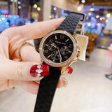 Buy Shop Michael Kors Mini Pilot Black Dial Black Silicone Strap Watch For Women - MK7373 USA Online