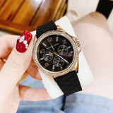 Buy Shop Michael Kors Mini Pilot Black Dial Black Silicone Strap Watch For Women - MK7373 USA Online