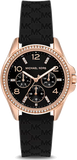 Buy Shop Michael Kors Mini Pilot Black Dial Black Silicone Strap Watch For Women - MK7373 USA Online