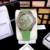 Buy Shop Michael Kors Mini Pilot Chronograph Green Dial Green Silicone Strap Watch For Women - MK7421 USA Online