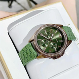 Buy Shop Michael Kors Mini Pilot Chronograph Green Dial Green Silicone Strap Watch For Women - MK7421 USA Online