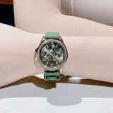 Buy Shop Michael Kors Mini Pilot Chronograph Green Dial Green Silicone Strap Watch For Women - MK7421 USA Online