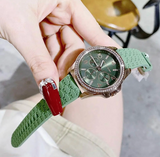 Buy Shop Michael Kors Mini Pilot Chronograph Green Dial Green Silicone Strap Watch For Women - MK7421 USA Online