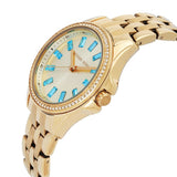 Buy Shop Michael Kors Mini Pilot Quartz Gold Dial Gold Steel Strap Watch For Women - MK7366 USA Online