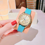 Buy Shop Michael Kors Mini Pilot Quartz Gold Dial Blue Silicone Strap Watch For Women - MK7374 USA Online