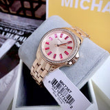 Buy Shop Michael Kors Mini Pilot Quartz Gold Dial Gold Steel Strap Watch For Women - MK7367 USA Online