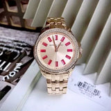 Buy Shop Michael Kors Mini Pilot Quartz Gold Dial Gold Steel Strap Watch For Women - MK7367 USA Online