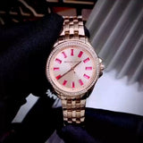 Buy Shop Michael Kors Mini Pilot Quartz Gold Dial Gold Steel Strap Watch For Women - MK7367 USA Online
