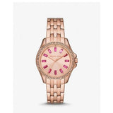 Buy Shop Michael Kors Mini Pilot Quartz Gold Dial Gold Steel Strap Watch For Women - MK7367 USA Online