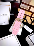 Buy Shop Michael Kors Mini Pilot Quartz Rose Gold Dial Pink Silicone Strap Watch For Women - MK7375 USA Online