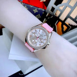 Buy Shop Michael Kors Mini Pilot Quartz Rose Gold Dial Pink Silicone Strap Watch For Women - MK7375 USA Online