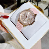 Buy Shop Michael Kors Mini Pilot Quartz Rose Gold Dial Pink Silicone Strap Watch For Women - MK7375 USA Online