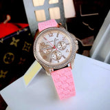 Buy Shop Michael Kors Mini Pilot Quartz Rose Gold Dial Pink Silicone Strap Watch For Women - MK7375 USA Online
