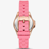 Buy Shop Michael Kors Mini Pilot Quartz Rose Gold Dial Pink Silicone Strap Watch For Women - MK7375 USA Online