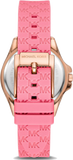 Buy Shop Michael Kors Mini Pilot Quartz Rose Gold Dial Pink Silicone Strap Watch For Women - MK7375 USA Online