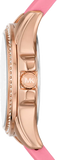 Buy Shop Michael Kors Mini Pilot Quartz Rose Gold Dial Pink Silicone Strap Watch For Women - MK7375 USA Online