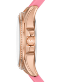 Buy Shop Michael Kors Mini Pilot Quartz Rose Gold Dial Pink Silicone Strap Watch For Women - MK7375 USA Online
